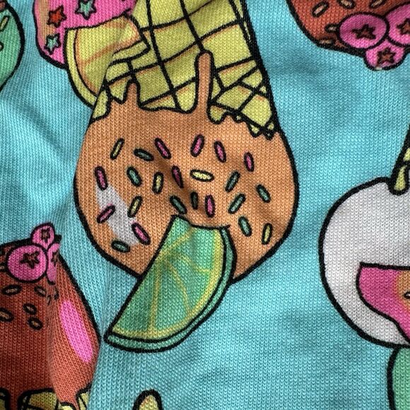 NEW Spotted Zebra 2 Shorts Rompers Girl S 6/7 Cat & Ice Cream Cones Thick Cotton - Picture 13 of 16